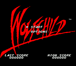 Wolfchild title screen for Sega Genesis